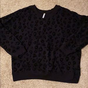 Black leopard print Z Supply sweatshirt